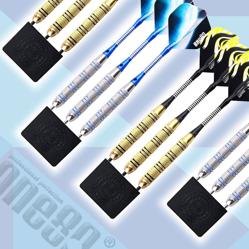 ONE80 Professional Steel Tip Darts Set in 12 Pack with Extra Flights and Shafts Steel Barrel - NewNest Australia