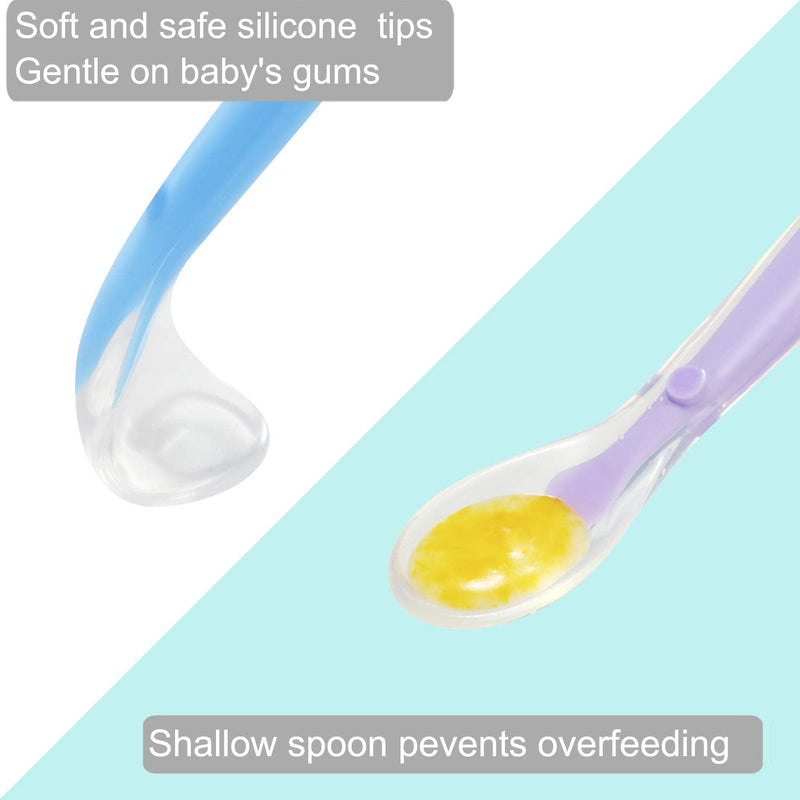 PandaEar Baby Silicone Soft Spoons| Training Feeding for Kids Toddlers Children and Infants| BPA Free 6 Pack| Great Gift Set |Gum-Friendly First Stage - NewNest Australia