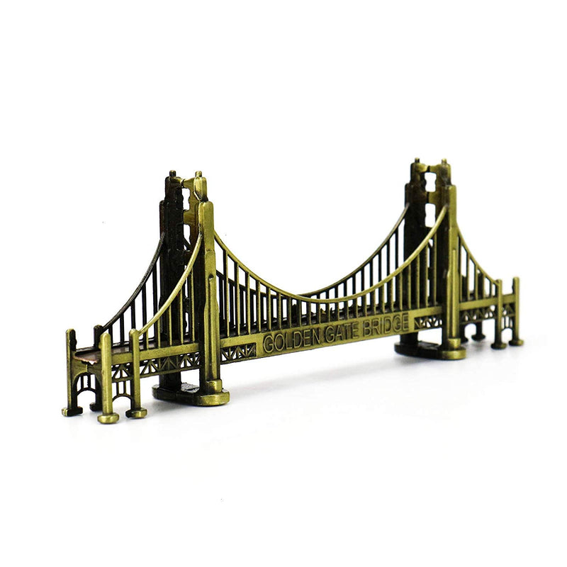 NewNest Australia - PROW Golden Gate Bridge 7 inch Souvenir Statues American Travel Model Plating Architecture Bridge Metal Tabletop Decoration Children's Gifts Sculptures 