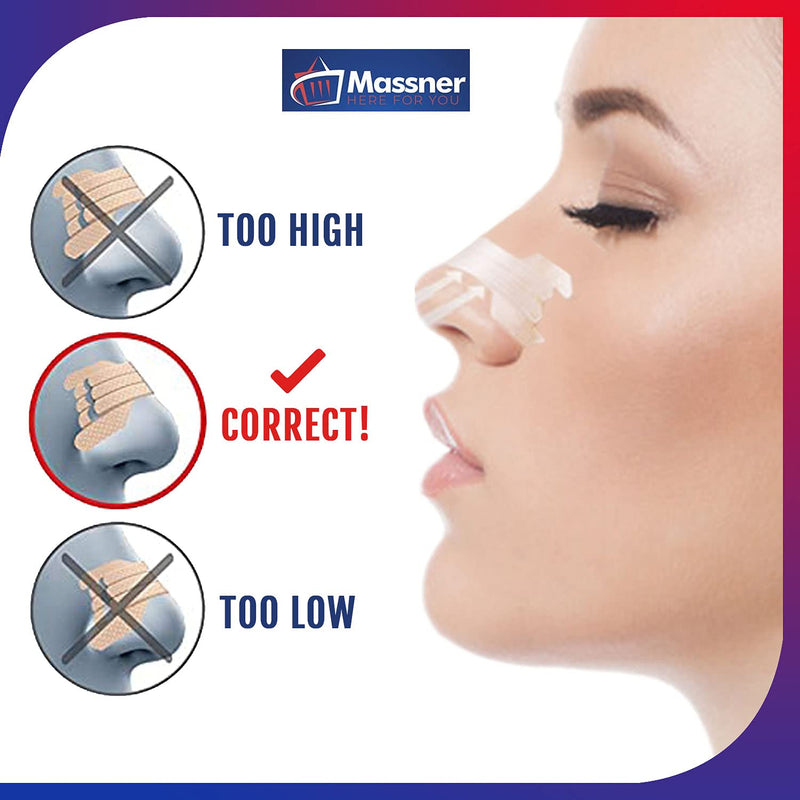 Massner Nasal Strips for Snoring, Large 100 Pack - Extra Strength Anti Snoring Solution for Men, Women - Clears Air Way to Breathe Better - Sleep Right, Snore Less - Stuffy Nose Relief for Congestion - NewNest Australia