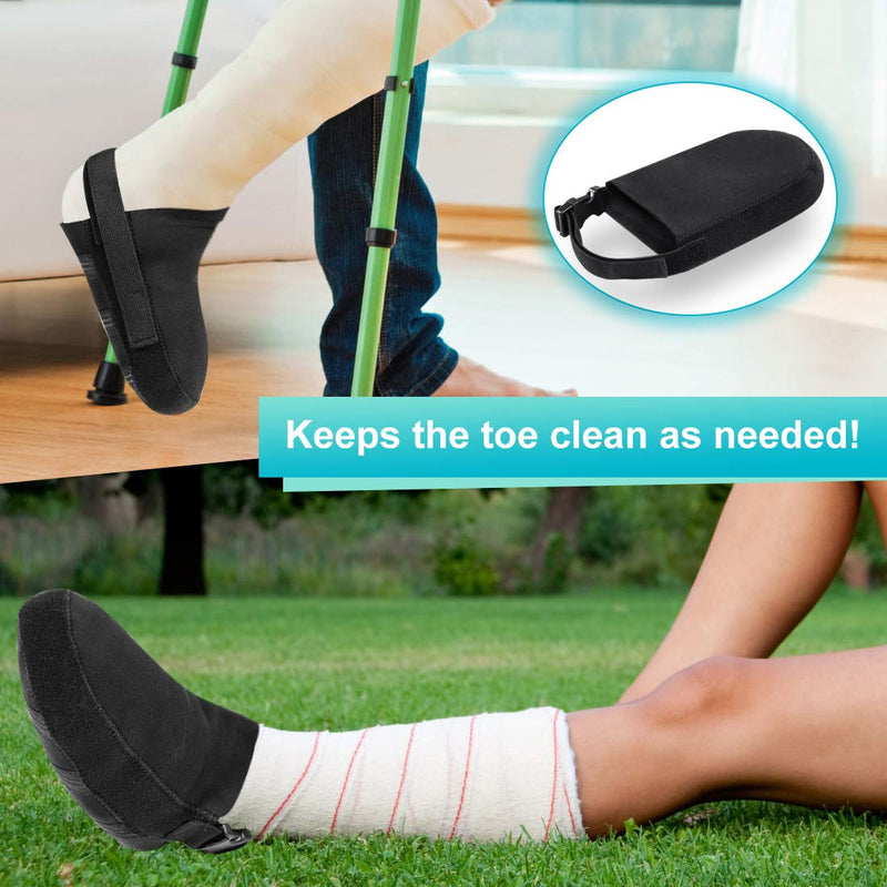 Haofy Toe Warmer, Toe Cover Toe Protection with Heel Attachment, Warming Plaster Socks for Keeping Toes Warm and Clean, Ideal for Leg Foot Ankle Casts Black - NewNest Australia