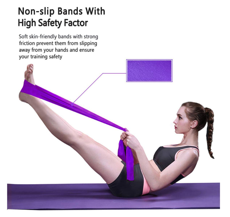 Resistance Bands, [Set of 3] Exercise Bands Set with 3 Resistance Levels, Fitness Bands for Women&Men, Workout Resistance Bands for Pilates,Yoga,Rehab,Strength Training,Fitness Yellow+Blue+Purple 1.5 Metres - NewNest Australia