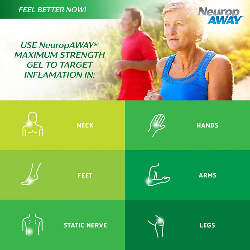 VasoCorp NeuropAWAY Neurop Pain Relief | 2 oz Maximum Strength Gel Nerve Pain Relief and neurop Pain Relief for feet, neurop Support for Burning Numbness Pain in Legs and feet Topical Gel. 2 Ounce (Pack of 1) - NewNest Australia