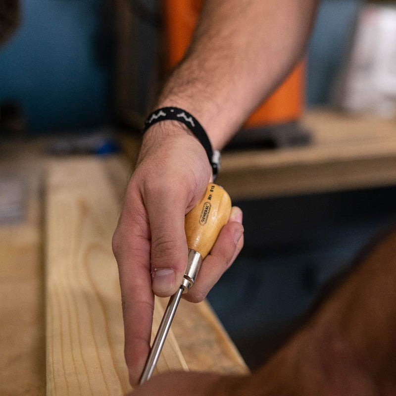 General Tools Scratch Awl Tool with Hardwood Handle - Scribe, Layout Work, & Piercing Wood - Alloy Steel Blade 1 - NewNest Australia
