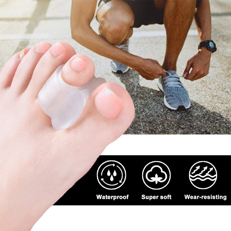 Welnove Toe Stretcher, 10x Gel Toe Separators for Bunion Correction, Overlapping Toes (Transparent Silicone Toe Separators) White-10 Large - NewNest Australia