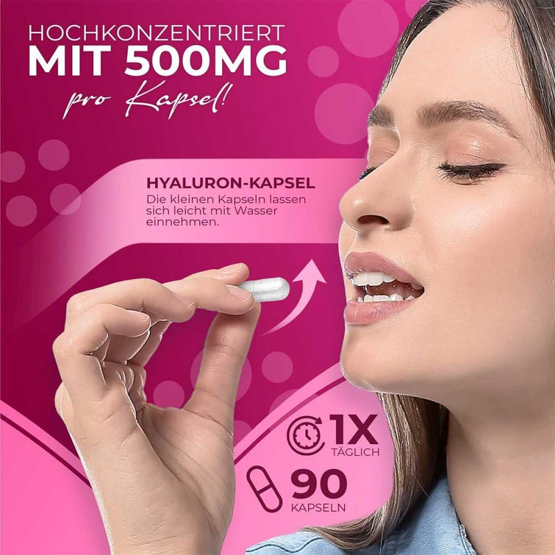 Hyaluronic acid 500 mg vegan capsules 90 pieces - NewNest Australia