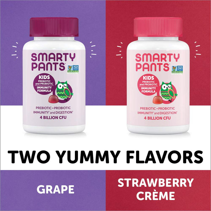 SmartyPants Kids Probiotic Immunity Gummies: Prebiotics & Probiotics for Immune Support & Digestive Comfort, Grape Flavor, 60 Gummy Vitamins, 30 Day Supply, No Refrigeration Required Kids Probiotic Immunity Formula - Grape - NewNest Australia