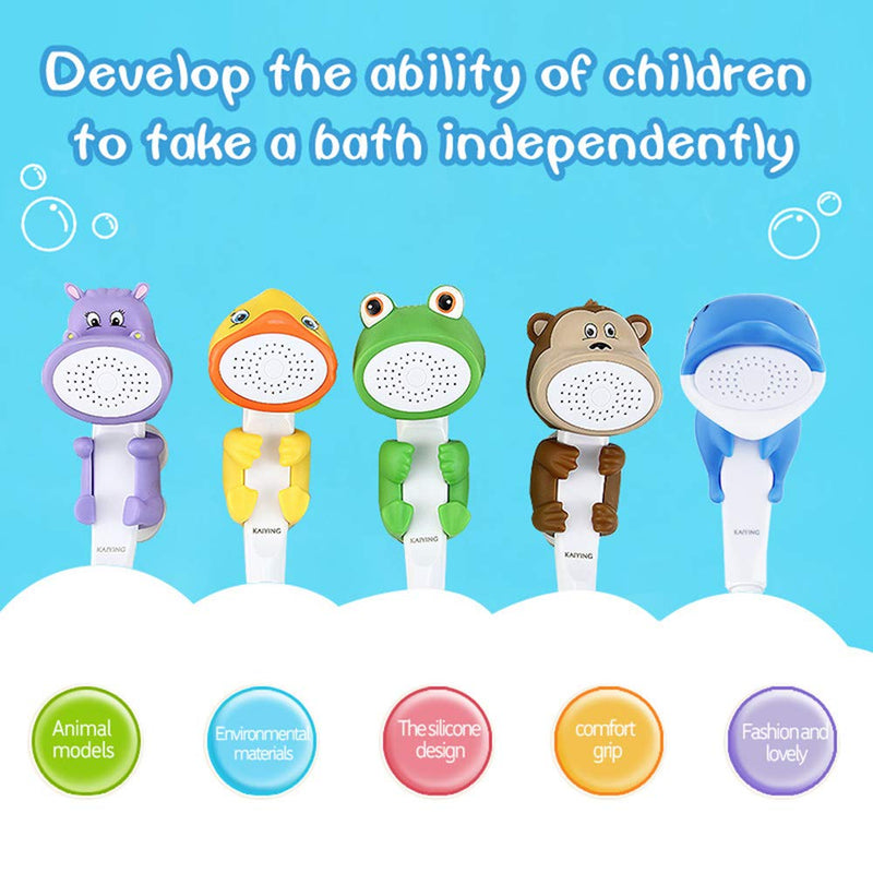 KAIYING Children's Handheld Shower Head,Cartoon Water Flow Spray Shower Head Baby Kids Toddler Bath Play Bathing Toys (J:Showerhead(Froggie)+Hose+Diverter) - NewNest Australia