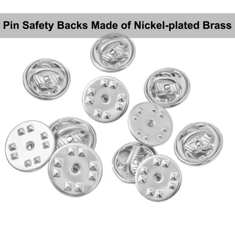 Lapel Pin Backs, 50PCS Pin Backs for Brooch Tie Hat Badge Insignia, Brass Pin Backings, Nickel Color - NewNest Australia