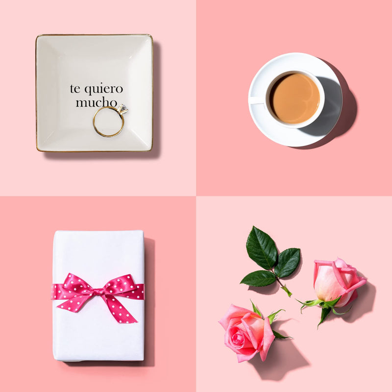 Te Quiero Mucho Jewelry Ring Holder Spanish I Love You Gift | Mothers Day Gift for Madre or Abuela | Elegant Jewelry Ring Dish by Simply Charmed - NewNest Australia