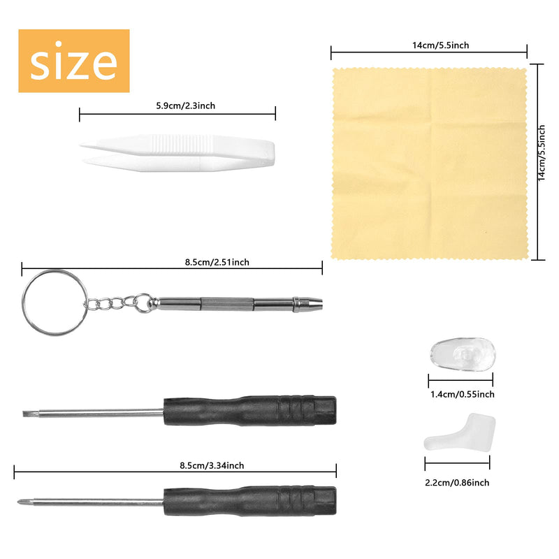 Pack of 500 glasses screws, glasses repair kit with mini screwdriver, screw nut, 10 pairs of nose pads, tweezers, repair tool set for glasses, sunglasses, watches and jewelry - NewNest Australia