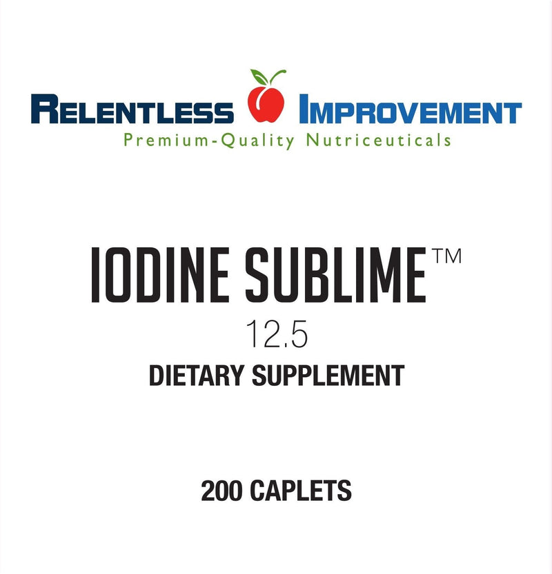 Relentless Improvement Iodine Sublime 12.5mg 200 Caplets with Potassium Iodide - NewNest Australia