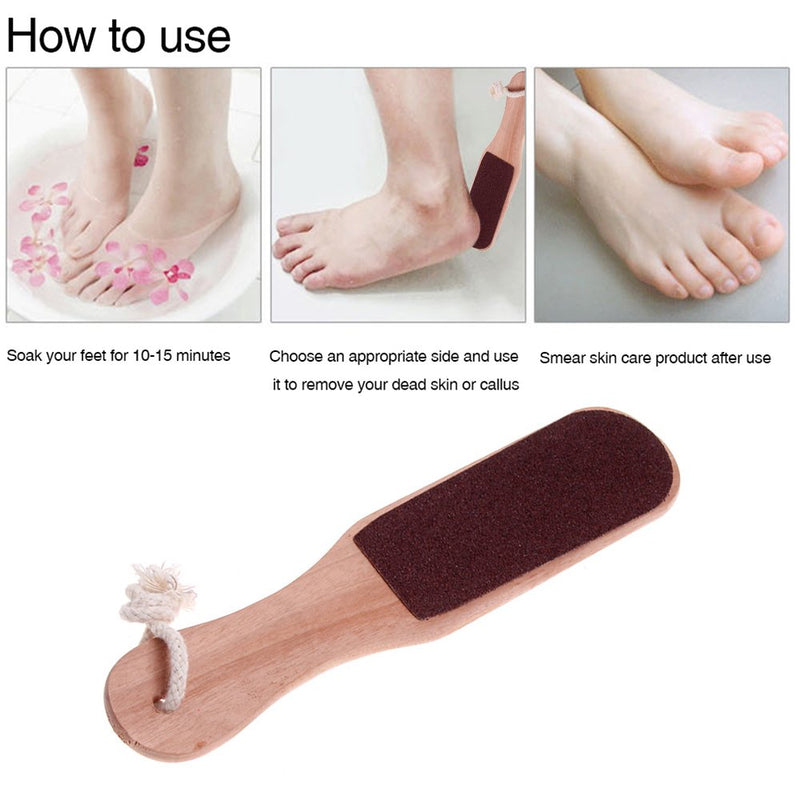 Anself 4PC Double Sided Foot Rasp Manicure File Callus, 2-Sided Wooden Foot File, Hard Skin Remover and Callus Removal, Reusable Foot Rasp for Callus Trimming & Callus Removal, Manual Pedicure File - NewNest Australia