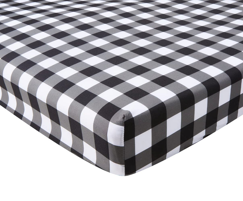 4 Pack Buffalo Check Plaid Neutral Unisex Fitted Baby Crib Sheets Set for Baby Boys or Girls (Black) Black - NewNest Australia