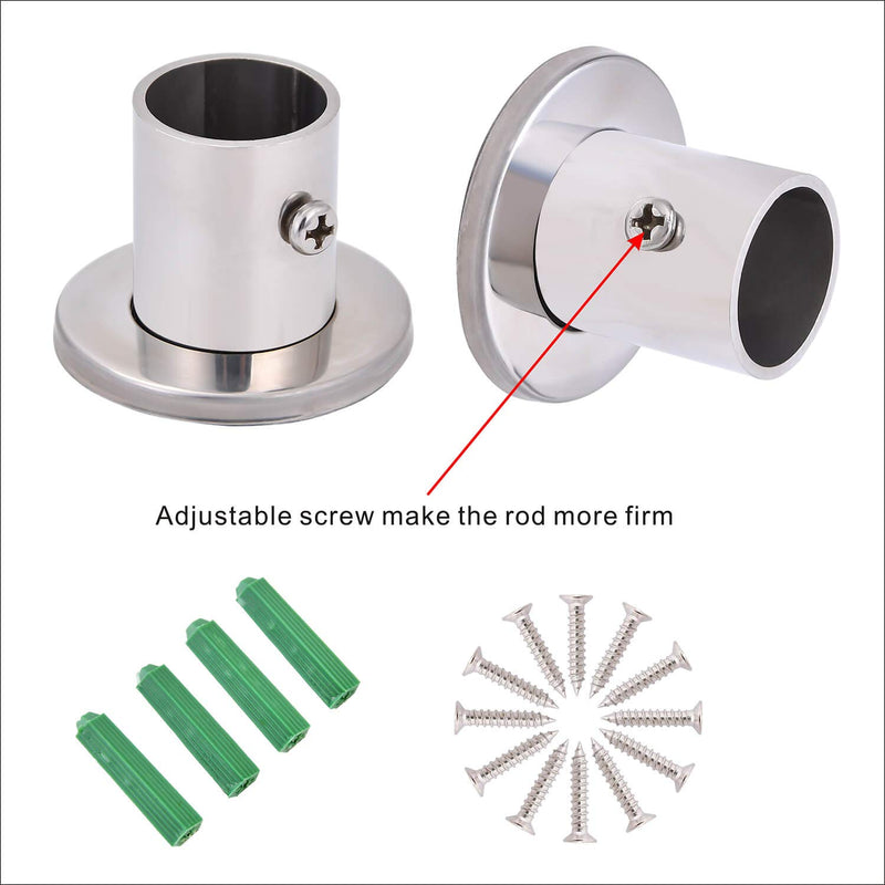 ASHOP Closet Rod Support Bracket Heavy Duty Stainless Steel Brush Nickel Socket Bracket Closet Rod Holder End Support for Closet Wardrobe Shower Curtain Rod 1 Inch Diameter, 2 Sets - NewNest Australia