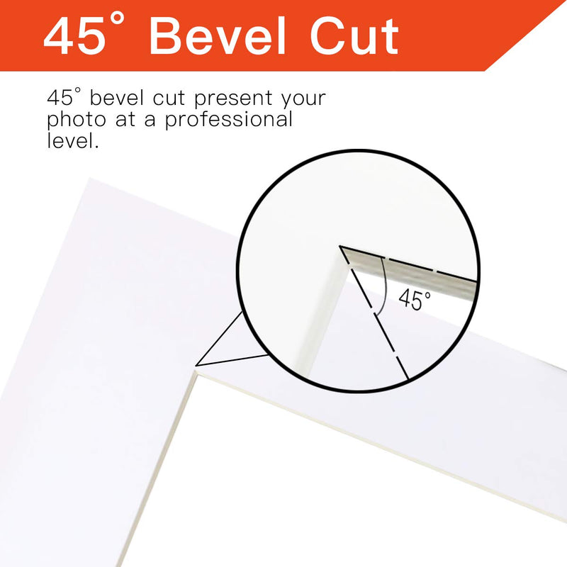 Betus 8x10 White Picture Mats, White Core Bevel Cut for 5x7 Pictures - Pack of 10 8x10 inch - NewNest Australia