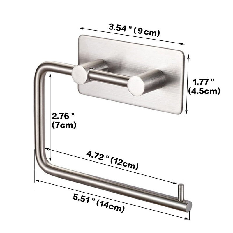 Kabter Toilet Paper Holder Wall Mount 3M Self Adhesive, Brushed Stainless Steel Brushed Nickel - NewNest Australia