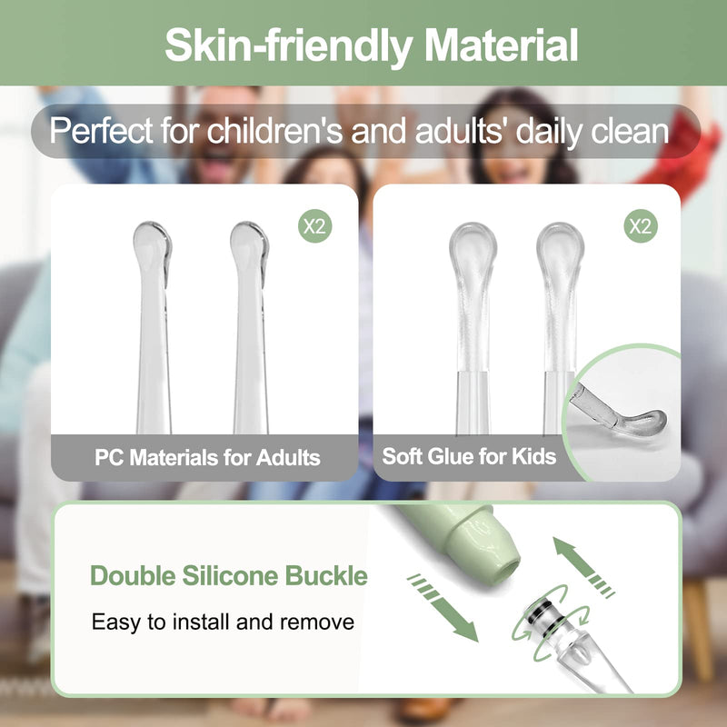 Ear Wax Removal Kit Upgraded All in One Ear Cleaing Tool Set with LED Light/Ear Pick Digger/Twezzers/Spiral Spring Ear Spoon with Storage Box for Adults, Kids and Pets (Pack of 7) Green - NewNest Australia