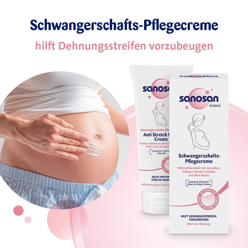 sanosan pregnancy cream clinically tested - prevents stretch marks and stretch marks - pregnancy care cream without paraffin oil, dyes, silicones and parabens (2x 200 ml) 2 pieces - NewNest Australia