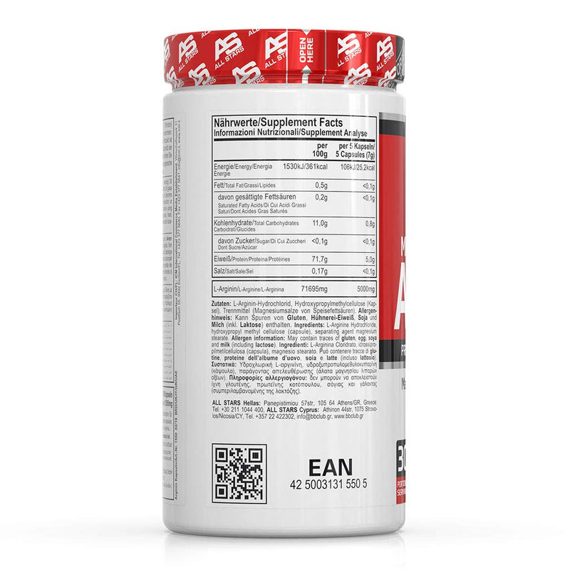 All Stars Arginine Mega Caps - Capsules 1395 mg each, 150 capsules, pack of 1 (1 x 209 g) - NewNest Australia