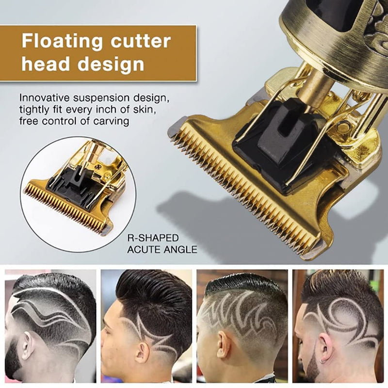Professional Hair Trimmer, With 6 Combs Beard Trimmer, Electric Trimming Razor For Men, Beard Trimmer With Led Display & Rechargeable Usb, Contour Trimmer For Men/Barbers/Family Gold - NewNest Australia