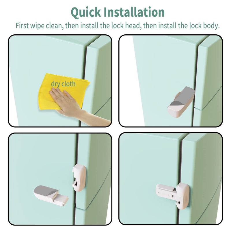 Qinzcp 1 Pack Updated Baby Safety Proof Fridge Latch Lock to Keep Door Closed,Child Proof Refrigerator/Fridge/Freezer Door Lock for Toddlers and Kids,no Tools Need or Drill (White) White-1pcs - NewNest Australia