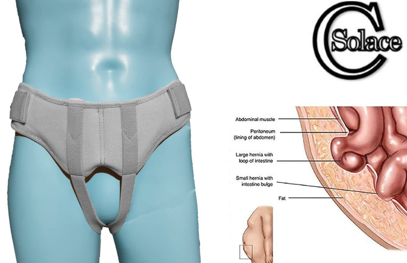 Inguinal Hernia Support Truss Belt by Solace Care | Removable Pressure Pads | Soft Closure Pain Relief Groin NHS Brace | Single/Double Reducible Inguinal Ruptures | Reduce Overstrain Exertion (Small) Small - NewNest Australia