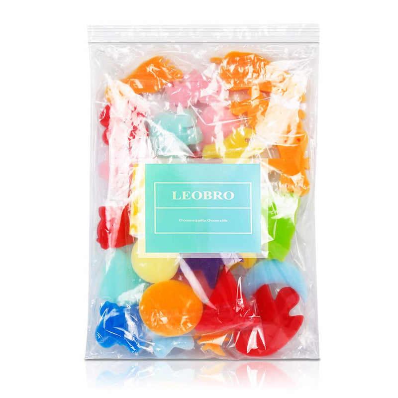 LEOBRO 30pcs Sponge Painting Shapes Painting Craft Sponge for Toddlers Assorted Pattern Early Learning Sponge for Kids Shipping by FBA - NewNest Australia