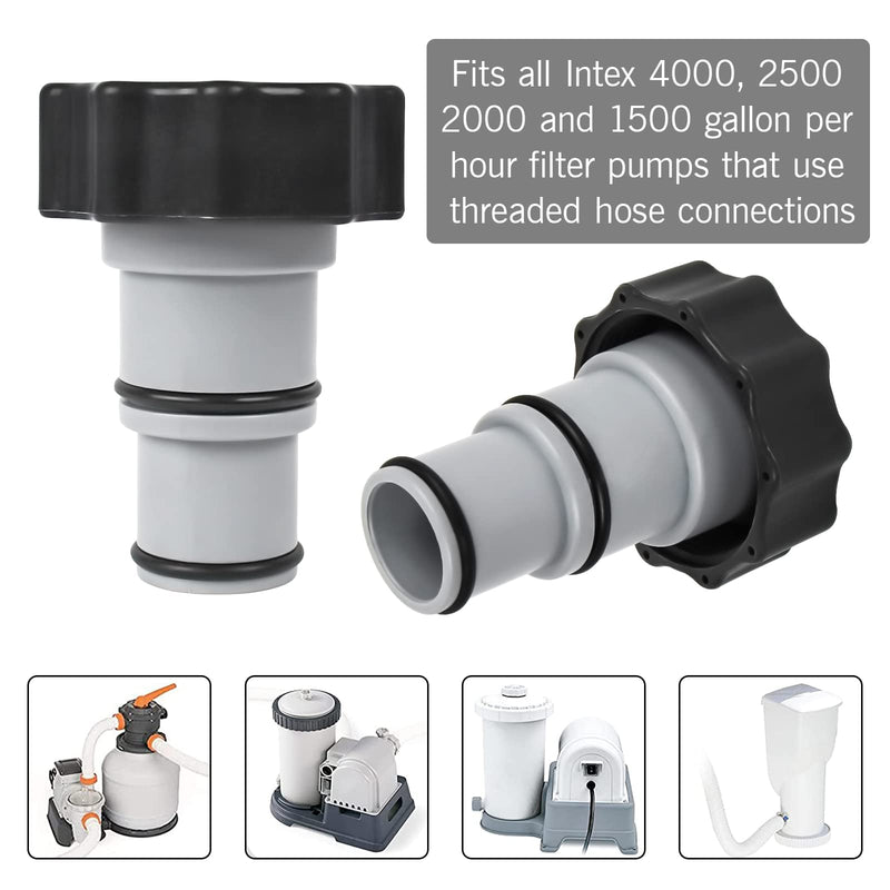 Replacement Hose Adapter A with Collar for Above Ground Swimming Pool, Converts 1.5" and 1.25" Hoses for Intex Pool Threaded Connection Pumps & Plunger Valve,Pool Accessories (4Pack) PN. 25007 - NewNest Australia