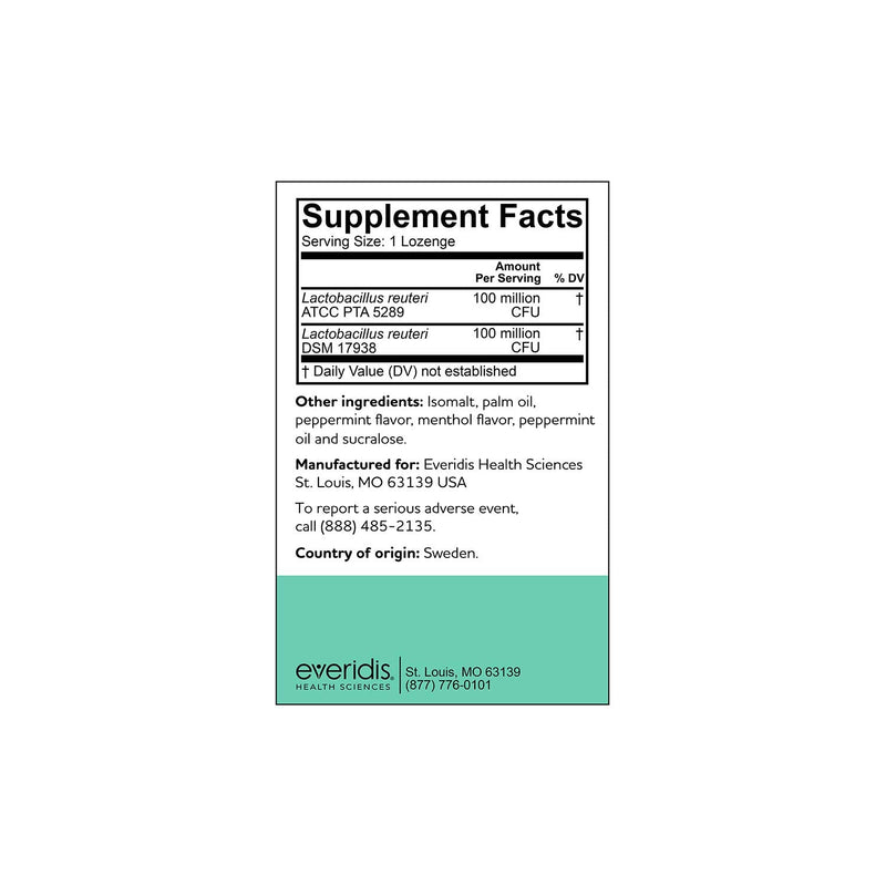 BioGaia Prodentis Mint Lozenges, A Dental Probiotic for Men and Women, Promotes Healthy Teeth and Gums, Fights Bad Breath, Alcohol Free, 30 Lozenges - NewNest Australia