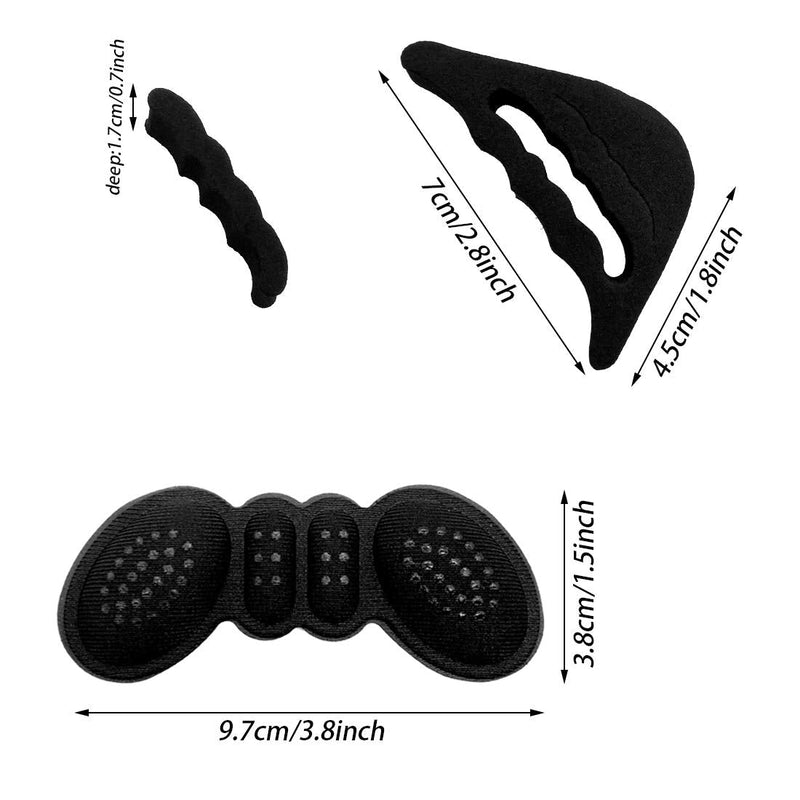 2 Pairs Anti-Slip Granules Heel Cushion Grips Liner Insert and 2 Pairs Toe Filler Plugs, Adjustable Shoe Foot Brace Pads and Soft Sponge Filler for Women Men Unisex Flats Boots High Heels Sneakers - NewNest Australia