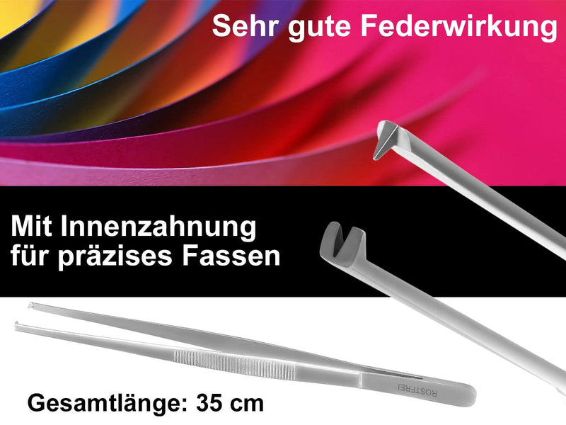 Professional tweezers straight 10.5 cm to 60 cm SELECTION, with internal teeth NEW (35 cm) 35 cm - NewNest Australia