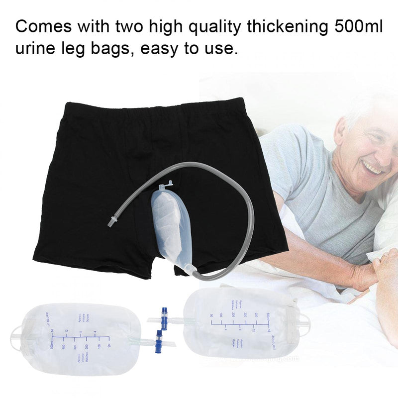 Reusable Male Urinal Pee Leg Bags 500ml, Men Wearable Urine Bag Incontinence Pants Medical Silicone Urine Funnel Pee Holder Collector with Catheter - NewNest Australia