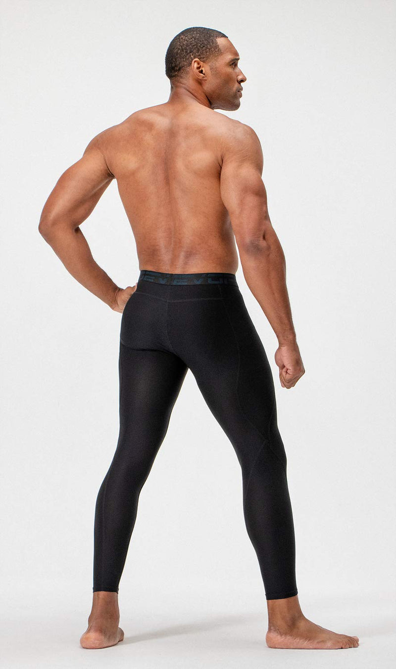 DEVOPS 2 Pack Men's Compression Pants Athletic Leggings with Pocket/Non-Pocket X-Large 1# (Basic) - Black / Camo Black - NewNest Australia