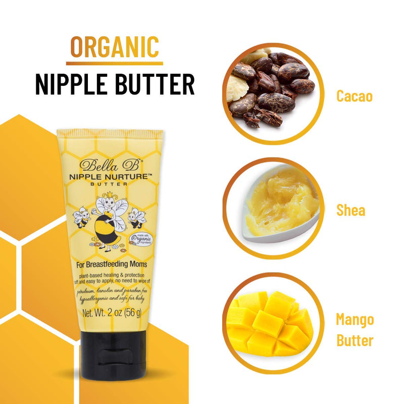 Bella B Nurturing Nipple Butter 2 oz - Organic Nipple Cream For Breastfeeding - Natural Nipplecreams For Breastfeeding - Breastfeeding Nipple Cream - Nipple Cream For Breastfeeding Organic 2 Ounce (Pack of 1) - NewNest Australia