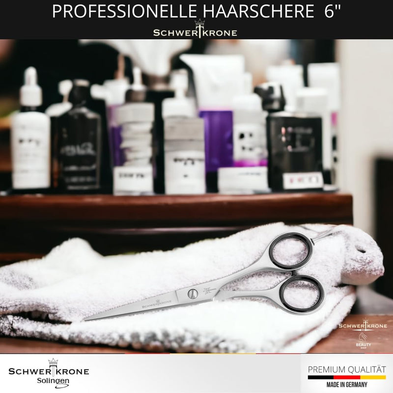 Schwertkrone hair cutting scissors hairdressing scissors made of stainless steel made in Germany, silver - NewNest Australia