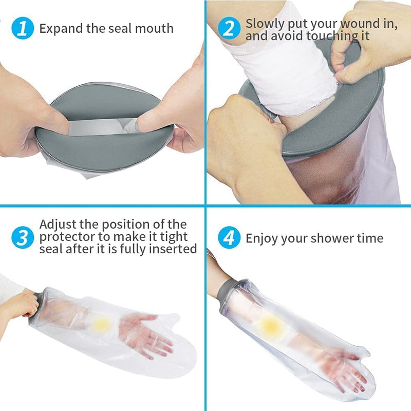 EVERCRYO Waterproof Adult Short Arm Cast Cover for Shower, Bath - Reusable Cast and Bandage Protector - Watertight Protection for Broken Arm, Hand, Finger, Wrist (Grey) - NewNest Australia