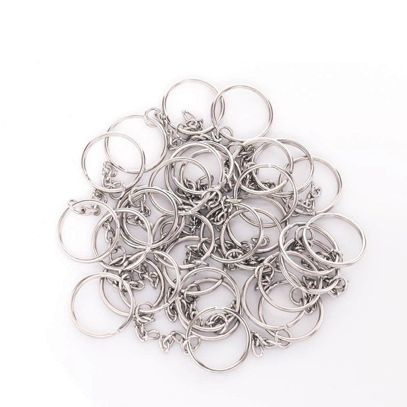 KINGFOREST 100PCS Split Key Ring with Chain 1 inch and Jump Rings,Split Key Ring with Chain Silver Color Metal Split Key Chain Ring Parts with Open Jump Ring and Connector. 100PCS 1 inch keychain rings - NewNest Australia