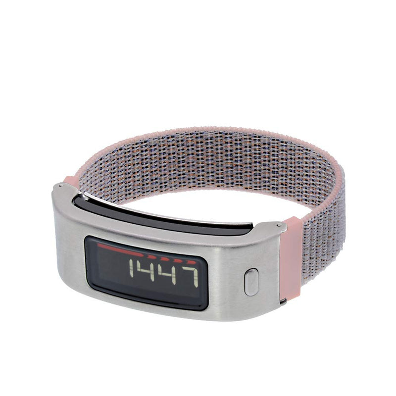 Leiou Woven Nylon Strap Compatible with vivofit 1st/2 Replacement Band Sport Mesh Watchband with Silver Metal Case (Seashell, L/6.3"-8.2") Seashell - Silver Metal Case Large (6.3"-8.2") - NewNest Australia