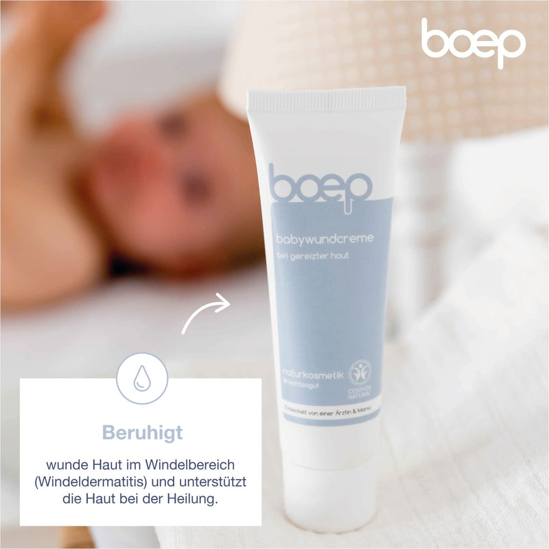 boep baby wound protection cream | Natural cosmetics diaper cream for irritated, sore skin in the diaper area | Vegan zinc cream | Developed by a doctor & mom (50ml) - NewNest Australia