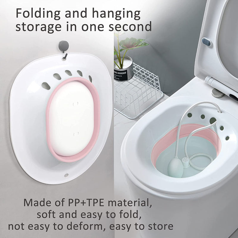 Dovr Foldable Sitz Bath for Toilet,Portable Sitz Bath Basin for Hemorrhoids Treatment,Postpartum Care,Pregnant Women,Perineal Care,and Elderly,Fits Universal Toilets and Commode Chair. - NewNest Australia