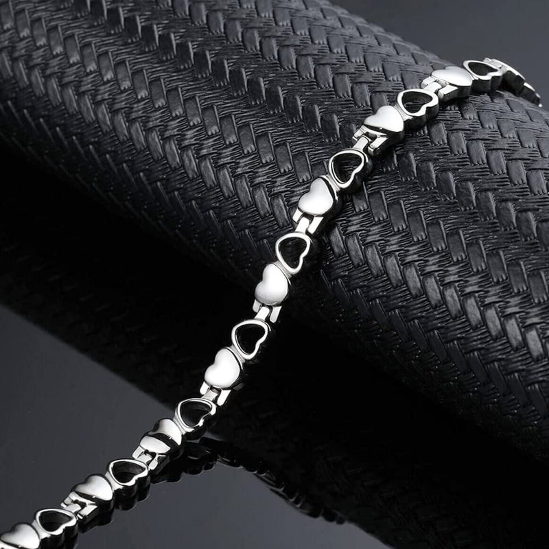 Vicmag 2PCS Titanium Steel Magnetic Bracelets for Women with Ultra Strength 3500 Gauss Magnets, Neat and Sparkly Crystal Love Style Design, Gift Box with Adjustment Tool (Crystal Silver) Crystal Silver - NewNest Australia