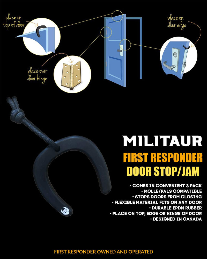 MILITAUR First Responder Door Stop/Door Jam for Law Enforcement, Police, Emergency Medical Services. Stops Doors from Closing, 3 Pack and Molle/PALS Compatible… (3) - NewNest Australia