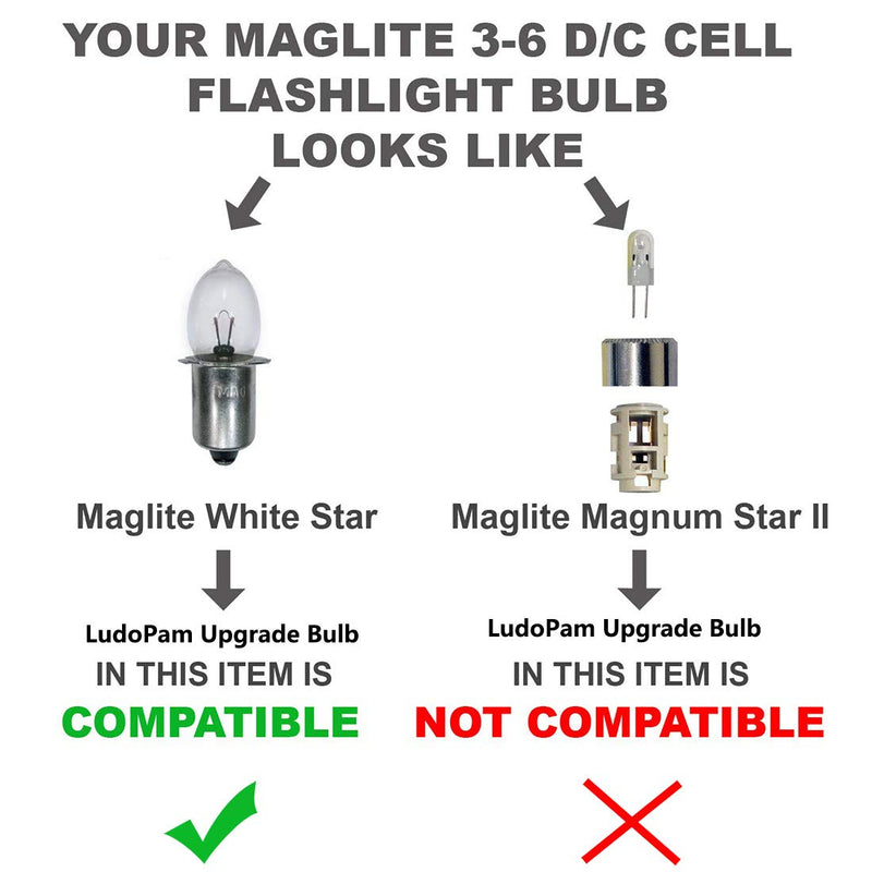 LudoPam LED Bulb Upgrade Conversion for 3 4 5 6 Cell C/D Maglite Flashlight 3-6Cell C/D - NewNest Australia