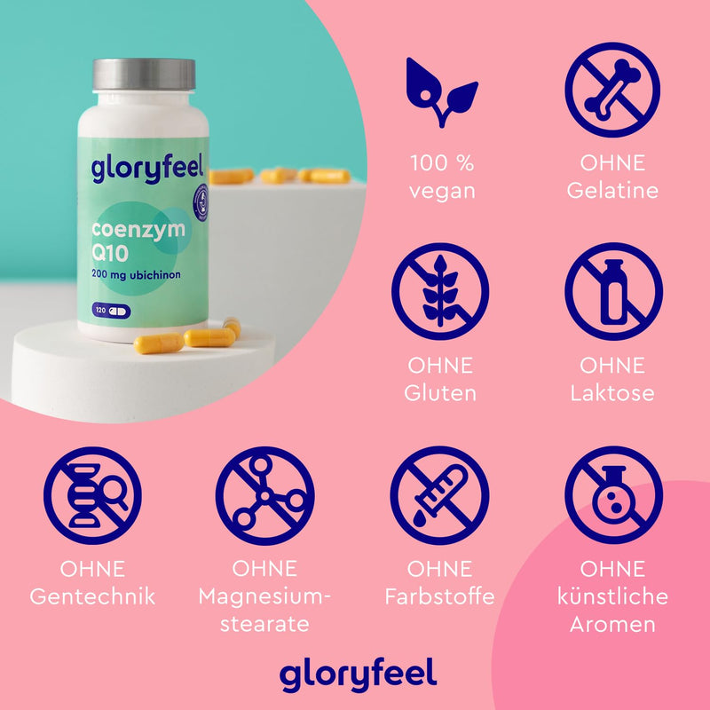 Coenzyme Q10 High Dose - 200 Mg Pure Q10 (Ubiquinone) Per Capsule - 120 Vegan Capsules (4 Months) - Coq10 From Vegetable Fermentation - Laboratory Tested, No Additives Made In Germany - NewNest Australia
