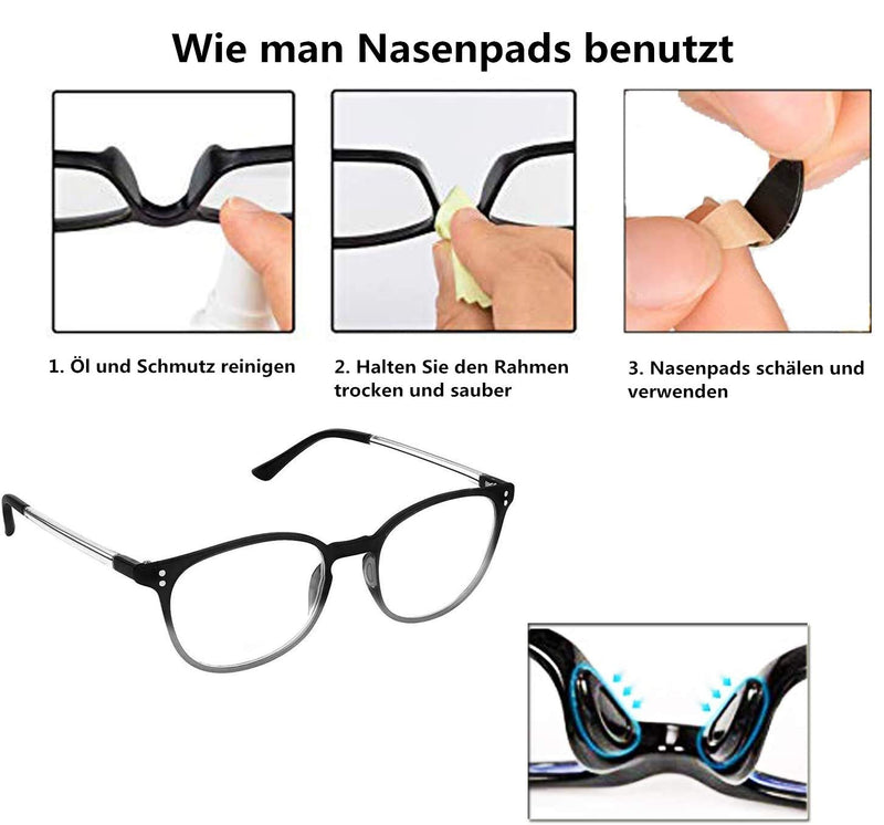 Voarge Pack of 24 adhesive eye glasses nose pads, D shape stick on non-slip soft silicone, non-slip self-adhesive nose pads, glasses pads silicone oval 15 mm black - NewNest Australia