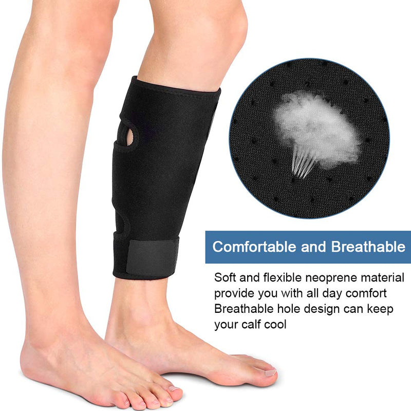 Adjustable Calf Support Brace, Right Left Calf Compression Bandage Shin Splint Compression Wrap with Hook and Loop Straps for Calf Muscle Injury, Swelling, Strain, Varicose Veins, Torn Calves Black - NewNest Australia