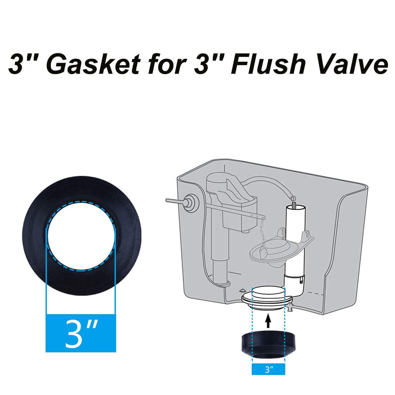 Universal Toilet Tank To Bowl Gaskets with 3 Set Brass Hardware Kits Fits Most 3-Inch 3.5-Inch flush valve opening 2-Piece Toilet Tanks - NewNest Australia