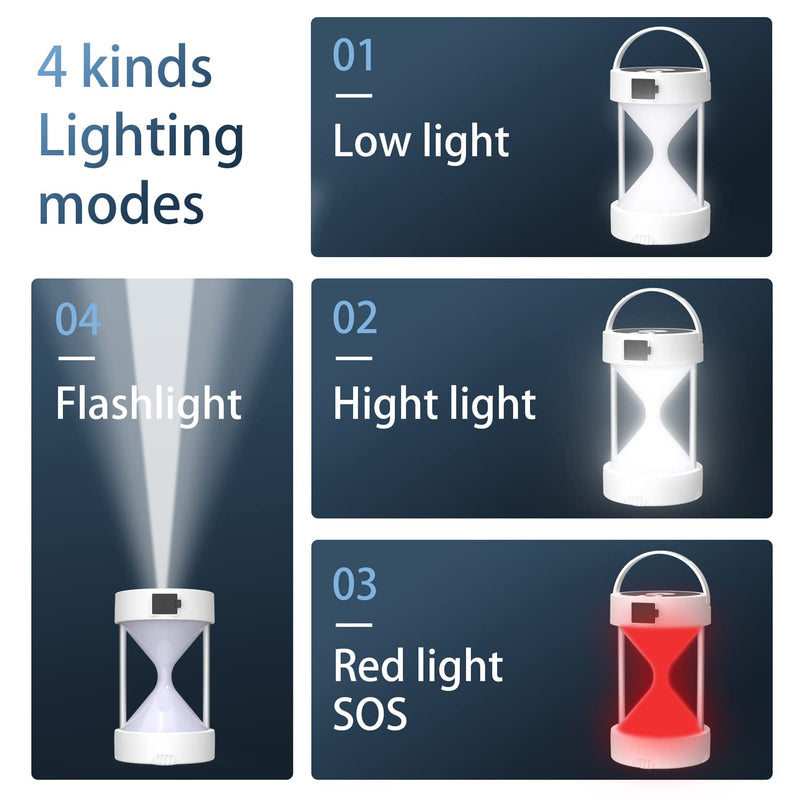 Camping Lantern Solar Rechargeable with Phone Charger,Mukkuri LED Lantern Flashlight 2 Power Supply Modes Survival Kit for Emergency, Hurricane, 1 pack black A - NewNest Australia
