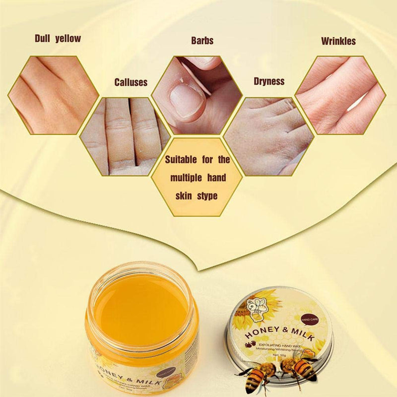 50g Honey Milk Hand Care Mask, Mild Caring Whitening and Moisturizing Hand Mask Deep Nourishing Soft and Delicate Texture Hand Care Moisturiser Cream - NewNest Australia